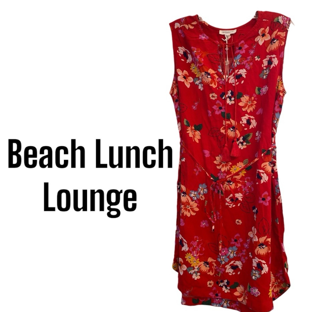 BeachLunchLounge Red Floral Dress M